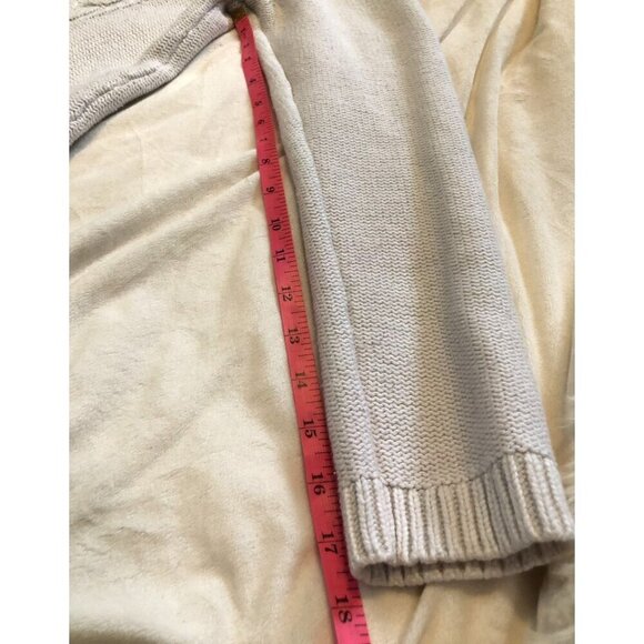 J.Crew Women’s Fisherman Cable Knit Sweater Large Ivory Wool Blend Cozy Grandpa - Picture 9 of 9